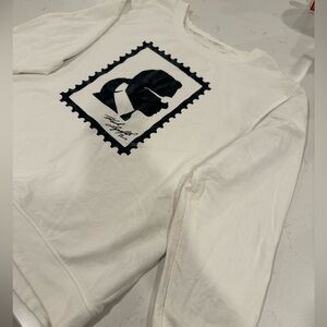 Karl Lagerfeld White and Black Crewneck